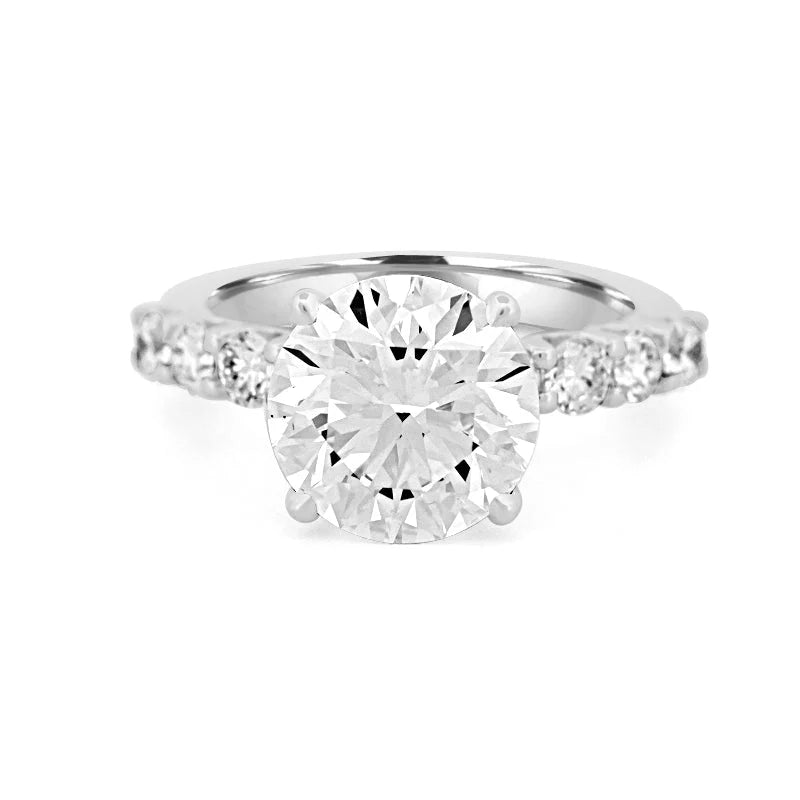 “Eydís” Solitaire Pavé Ring